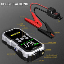 Load image into Gallery viewer, MANDOTOS Car Jump Starter Pro With Air Compressor 6000A 21800mAh LCD Display Portable Booster Charger
