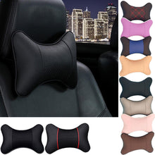 Load image into Gallery viewer, Car Neck Pillows Headrest Relief Filled Fiber Universal Car Pillow Both Side Pu Leather 1pcs Pack Headrest For Car Neck Pillows Both Side Pu Leather Headrest Head Pain Relief Filled Fiber Universal Car Pillow Neck Pillow Softness Car Headrest Pillow
