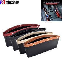 Load image into Gallery viewer, Car Seats Gap Bag Case Storage Bag PU Car Organizer Artificial Leather Pocket Slot Storage Pocket Cup Holder Car Accessories Car Seat Gap Organizer Universal Fit Storage Pockets Adjust Helps Reduce Distracted Driving &amp; Holds Phone Money Cards Keys
