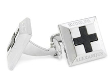 Load image into Gallery viewer, Carbon Fiber Cross RA Cufflinks
