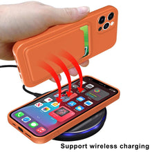 Load image into Gallery viewer, Card Pocket Protective Slim Wallet Case For iPhone 14 13 12 11 Pro Max Modern Bright Color iPhone Cover Lightweight Card Slot Design Simple Color Business Protective Case
