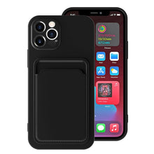 Load image into Gallery viewer, Card Pocket Protective Slim Wallet Case For iPhone 14 13 12 11 Pro Max Modern Bright Color iPhone Cover Lightweight Card Slot Design Simple Color Business Protective Case
