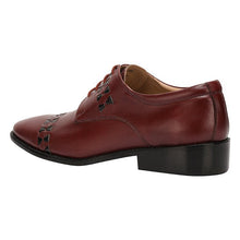Load image into Gallery viewer, Carrey Leather Derby Style Dress Shoes for Men - Black and Burgundy Colors
