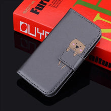 Load image into Gallery viewer, Cartoon Animal Cute Leather Wallet Flip Case Creative Magnetic Protective Cover Lovely Animal Flip Leather Phone Case For iPhone 13 12 11 Pro X XS XR Max Card Holder Funny Phone Cover
