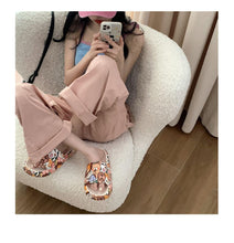 Load image into Gallery viewer, Cartoon Couple Fashion Bear Sandals Non-Slip Thick-Soled Indoor And Outdoor Slippers Men's Flip Flops Athletic Slide Sandals Flat Slip On Sandals For Women Summer Slippers
