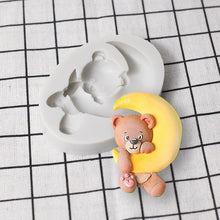 Load image into Gallery viewer, Cartoon Cute Moon 3D Bear Silicone Mold Baby Birthday Party Cupcake Decoration Tool Dessert Pastry Fudge Chocolate Candy Baking Silicone Fondant Molds For Teddy Bear
