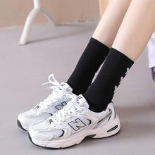 Load image into Gallery viewer, Cartoon socks cute bow print white black calcetines Women's Novelty Socks Crew Fun Funky fall fashion Casual Cotton Dress Socks
