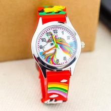 Load image into Gallery viewer, Cartoon Unicorn Childrens Watch 3D Rainbow Pony Girl Wristwatch Quartz Kids Watches Student Silicone Children Toddler Wrist Watch Birthday Gift For Girls Cute Child Watches
