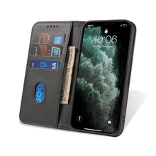 Load image into Gallery viewer, Case for iPhone 12 Pro Max mini Case on for iPhone 11 7 8 Plus X XR XS Luxury Leather Flip Cover PU Leather iPhone Wallet Case Black Kickstand Card Holder Flip Phone Cover
