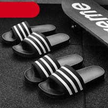 Load image into Gallery viewer, Casual Summer Modern Design Men Slippers Soft Black White Stripes Pattern Flip Flops Casual Summer Outdoor Slides For Women
