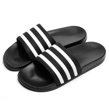 Load image into Gallery viewer, Casual Summer Modern Design Men Slippers Soft Black White Stripes Pattern Flip Flops Casual Summer Outdoor Slides For Women
