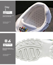 Load image into Gallery viewer, Casual Winter Women Thick Sneakers White Shoes Autumn Winter Fashion Platform Shoes Female Lace Up Rainbow Vulcanized Shoes Comfy Fashion Sneakers Breathable Athletic Casual Shoes
