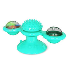 Load image into Gallery viewer, Cat Windmill Toy Funny Massage Rotatable Cat Toys With Catnip LED Ball Teeth Cleaning Pet Newest Windmill Cat Toy with LED and Catnip Ball Cat Turntable Teasing Interactive Toy with a Suction Cup Base Can be Cleaned Rotary Massage Tickle Anti-bite Toy
