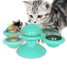 Load image into Gallery viewer, Cat Windmill Toy Funny Massage Rotatable Cat Toys With Catnip LED Ball Teeth Cleaning Pet Newest Windmill Cat Toy with LED and Catnip Ball Cat Turntable Teasing Interactive Toy with a Suction Cup Base Can be Cleaned Rotary Massage Tickle Anti-bite Toy
