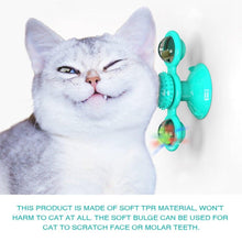 Load image into Gallery viewer, Cat Windmill Toy Funny Massage Rotatable Cat Toys With Catnip LED Ball Teeth Cleaning Pet Newest Windmill Cat Toy with LED and Catnip Ball Cat Turntable Teasing Interactive Toy with a Suction Cup Base Can be Cleaned Rotary Massage Tickle Anti-bite Toy
