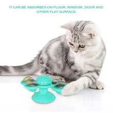 Load image into Gallery viewer, Cat Windmill Toy Funny Massage Rotatable Cat Toys With Catnip LED Ball Teeth Cleaning Pet Newest Windmill Cat Toy with LED and Catnip Ball Cat Turntable Teasing Interactive Toy with a Suction Cup Base Can be Cleaned Rotary Massage Tickle Anti-bite Toy

