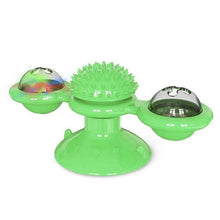 Load image into Gallery viewer, Cat Windmill Toy Funny Massage Rotatable Cat Toys With Catnip LED Ball Teeth Cleaning Pet Newest Windmill Cat Toy with LED and Catnip Ball Cat Turntable Teasing Interactive Toy with a Suction Cup Base Can be Cleaned Rotary Massage Tickle Anti-bite Toy
