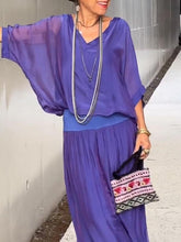 Load image into Gallery viewer, Solid-Color Chiffon Two-Piece Set – 10 Colors, S–5XL
