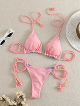 Load image into Gallery viewer, New Festival Flame Halter Bikini Set for Women – Triangle V-Neck Backless Two-Piece Swimsuit with Tie Side Bottoms &amp; Adjustable Lace-Up Fit – Sleek Polyamide Swimwear for Koningsdag/King’s Day &amp; Summer Beach Celebrations
