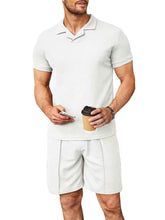 Load image into Gallery viewer, Men's Plus Size Short Sleeve Top and Shorts Set
