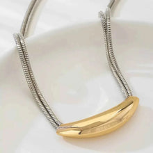 Load image into Gallery viewer, Two-Tone Alloy Curved : Pendant Snake Necklace
