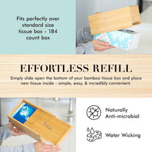 Load image into Gallery viewer, JUSK Design Bamboo Tissue Box Cover – Natural Elegance, Everyday Function

