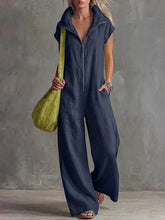 Load image into Gallery viewer, Women's Loose Sleeveless Jumpsuit with Pockets – Linen-Look
