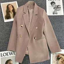 Load image into Gallery viewer, Women's Straight-Cut Blazer – Slim Fit Long Sleeve Suit Jacket

