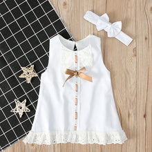 Load image into Gallery viewer, 2pcs Set Baby Girl's Summer Dress | With Bow Headband - # BAAA51110005

