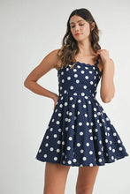 Load image into Gallery viewer, Polka Dot Mini Dress with Ricrac Trim Strap For Women – Playful Polka Dot Design, Unique Ricrac Trim, Fluttering, Chic Mini Dress for Casual or Summer Events
