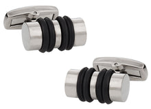 Load image into Gallery viewer, Titanium and Rubber Cufflinks
