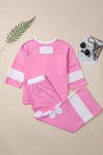 Load image into Gallery viewer, Floral Patchwork Raw Edge Top and Pant Set
