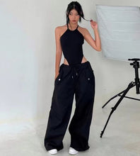 Load image into Gallery viewer, Women's High-Waist Lace-Up Straight-Leg Cargo Pants – Loose Fit
