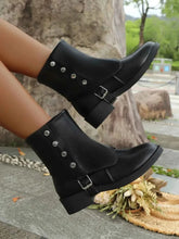 Load image into Gallery viewer, Stylish Buckled Block Heels Boots
