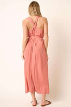 Load image into Gallery viewer, Cross Back Belted V Neck Tank Maxi Dress for Women – Flattering, Chic and Elegant Event Style
