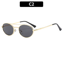 Load image into Gallery viewer, Retro Oval Dual-Beam Metal Sunglasses | UV Protection
