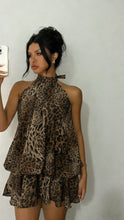 Load image into Gallery viewer, Women's Chiffon Halter Mini Dress – High-Waist Open-Back A-Line Dress
