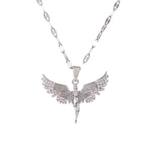 Load image into Gallery viewer, Women’s Dream Moon Necklace - Titanium Steel with Green, Pink, and White Accents for Elegant Style
