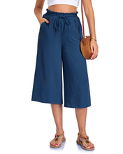 Load image into Gallery viewer, Women’s Elastic Cropped Wide-Leg Pants
