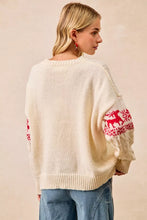 Load image into Gallery viewer, BiBi Christmas Theme Patterned Cable Knit Sweater
