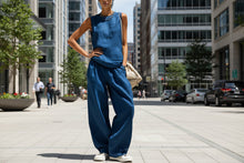 Load image into Gallery viewer, Women's Sleeveless Cardigan Top &amp; Pants Two-Piece Set
