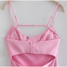 Load image into Gallery viewer, Women Camis Satin Long Dresses Elegant Sleeveless Slip Holiday Party Dresses Sexy Casual Backless Summer Dresses
