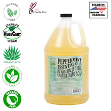 Load image into Gallery viewer, Peppermint Liquid Castile Soap – Thick, Concentrated, Organic Formula | Hand Soap &amp; Multi-Purpose Cleaner | Vegan, Eco-Friendly &amp; Made in USA
