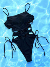 Load image into Gallery viewer, Cutout Lace-Up Spaghetti Strap : One-Piece Swimsuit
