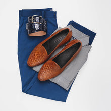 Load image into Gallery viewer, 15-211-CGN CESTINO Calfskin Basketweave Slip On, Cognac
