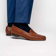 Load image into Gallery viewer, 15-211-CGN CESTINO Calfskin Basketweave Slip On, Cognac
