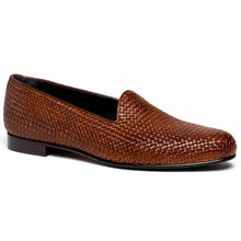 Load image into Gallery viewer, 15-211-CGN CESTINO Calfskin Basketweave Slip On, Cognac
