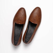 Load image into Gallery viewer, 15-211-CGN CESTINO Calfskin Basketweave Slip On, Cognac
