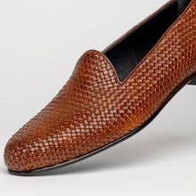 Load image into Gallery viewer, 15-211-CGN CESTINO Calfskin Basketweave Slip On, Cognac
