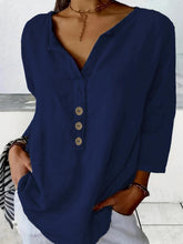 Load image into Gallery viewer, Modern Notched-Collar Button-Down Shirt – Relaxed Chic Staple
